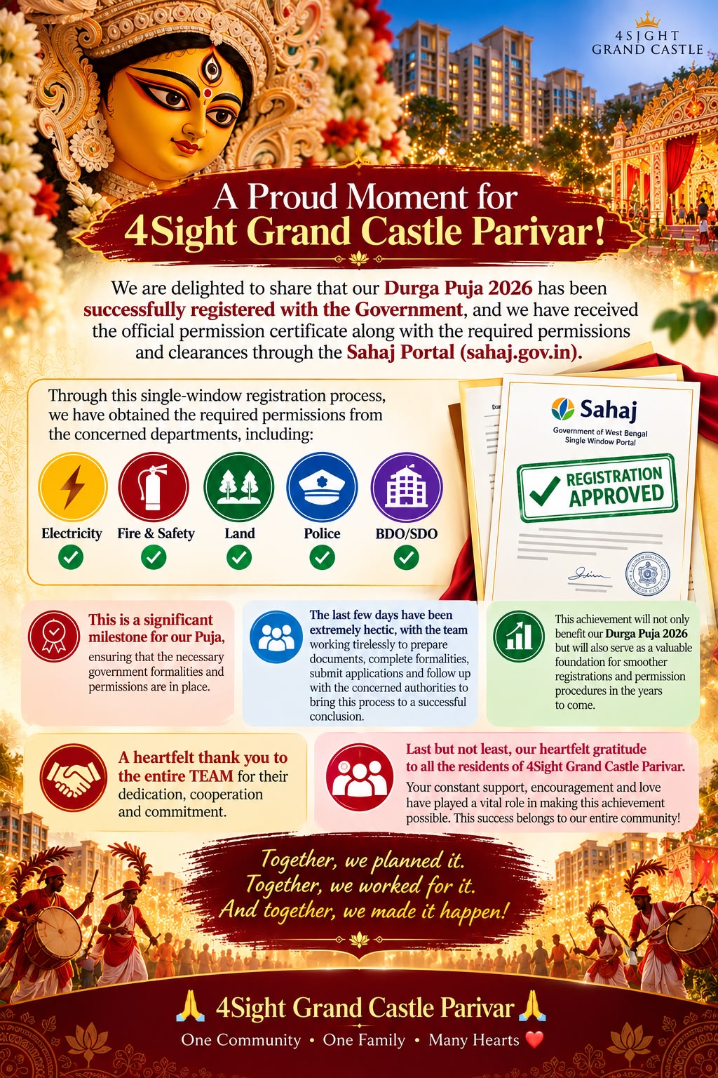 🎉 A Proud Moment for 4Sight Grand Castle Parivar! 🎉