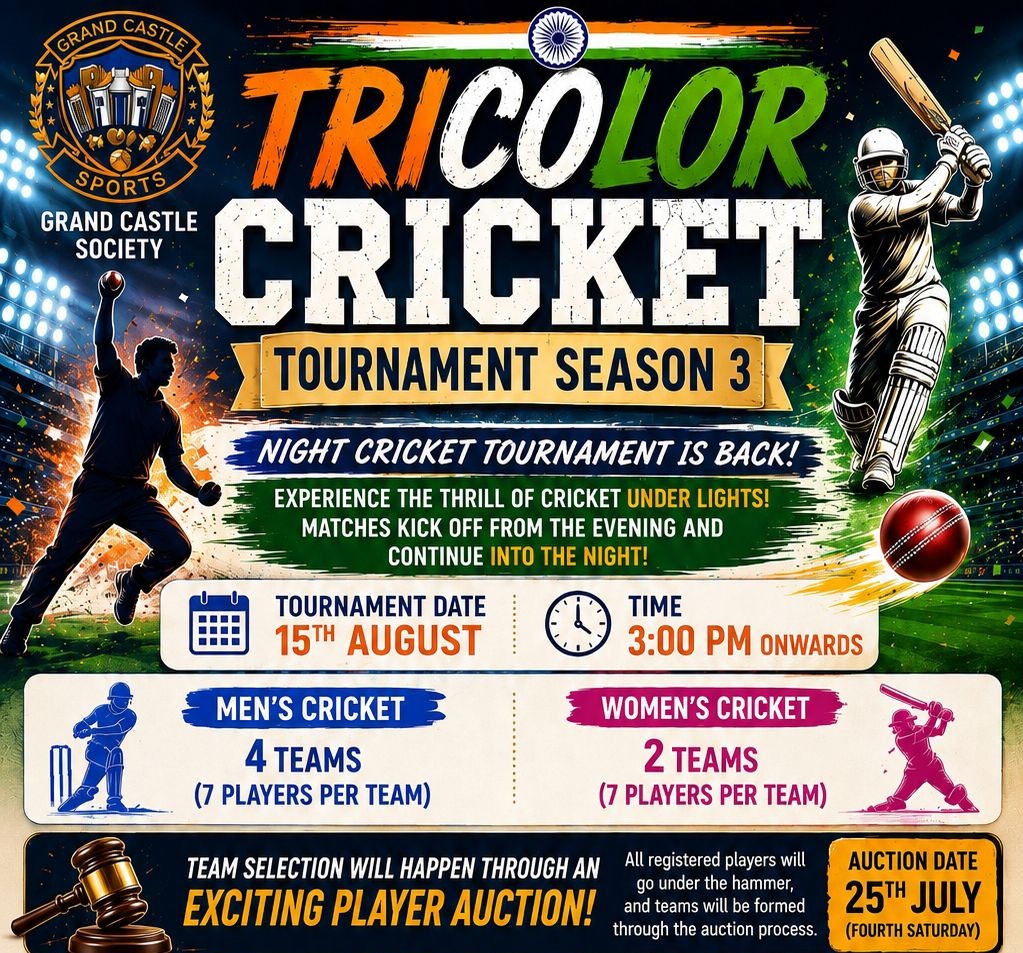 🏏🇮🇳 4Sight Grand Castle Tricolor Cricket Tournament – Season 3 🇮🇳🏏